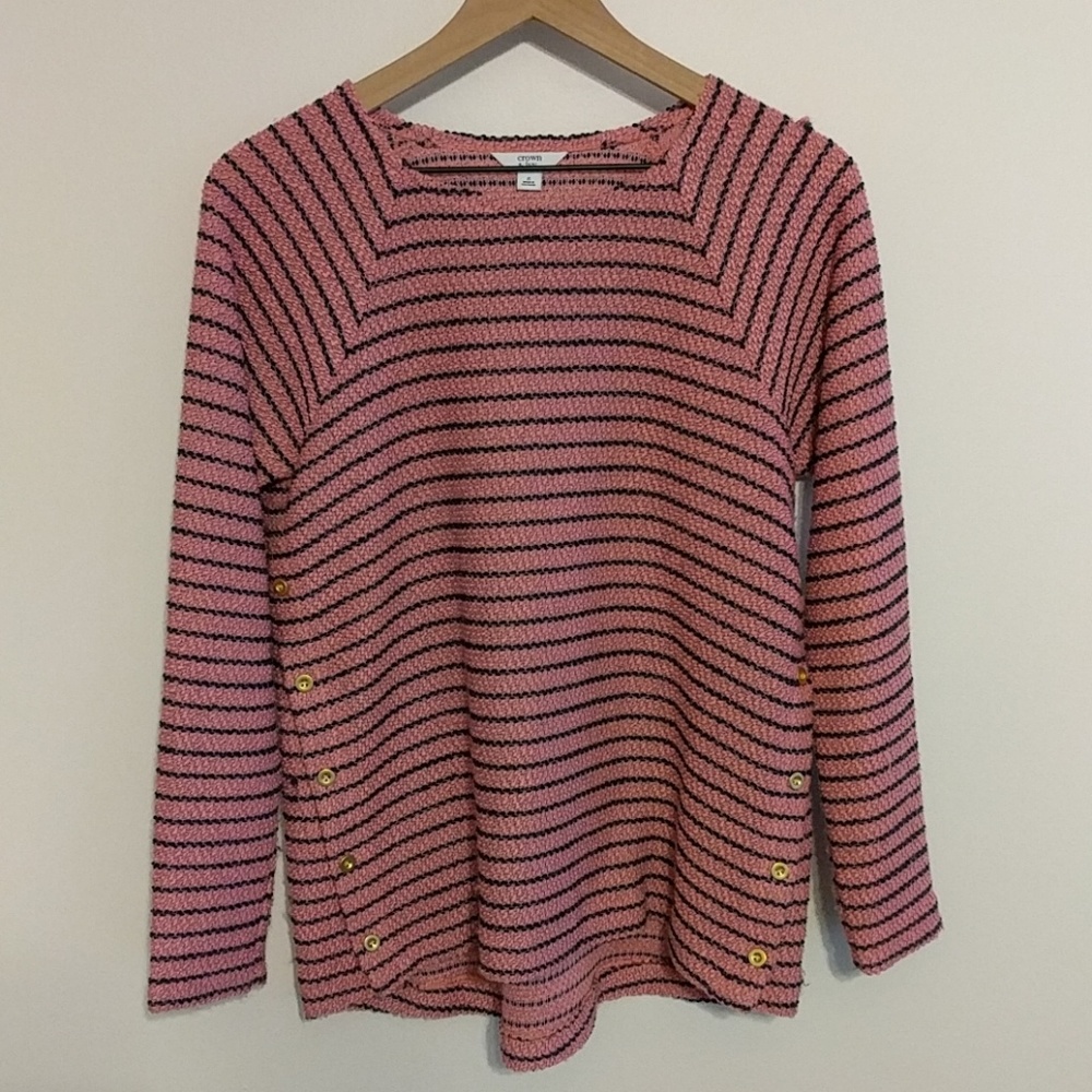 Crown & Ivy Striped 3/4 Sleeve Sweater - S *